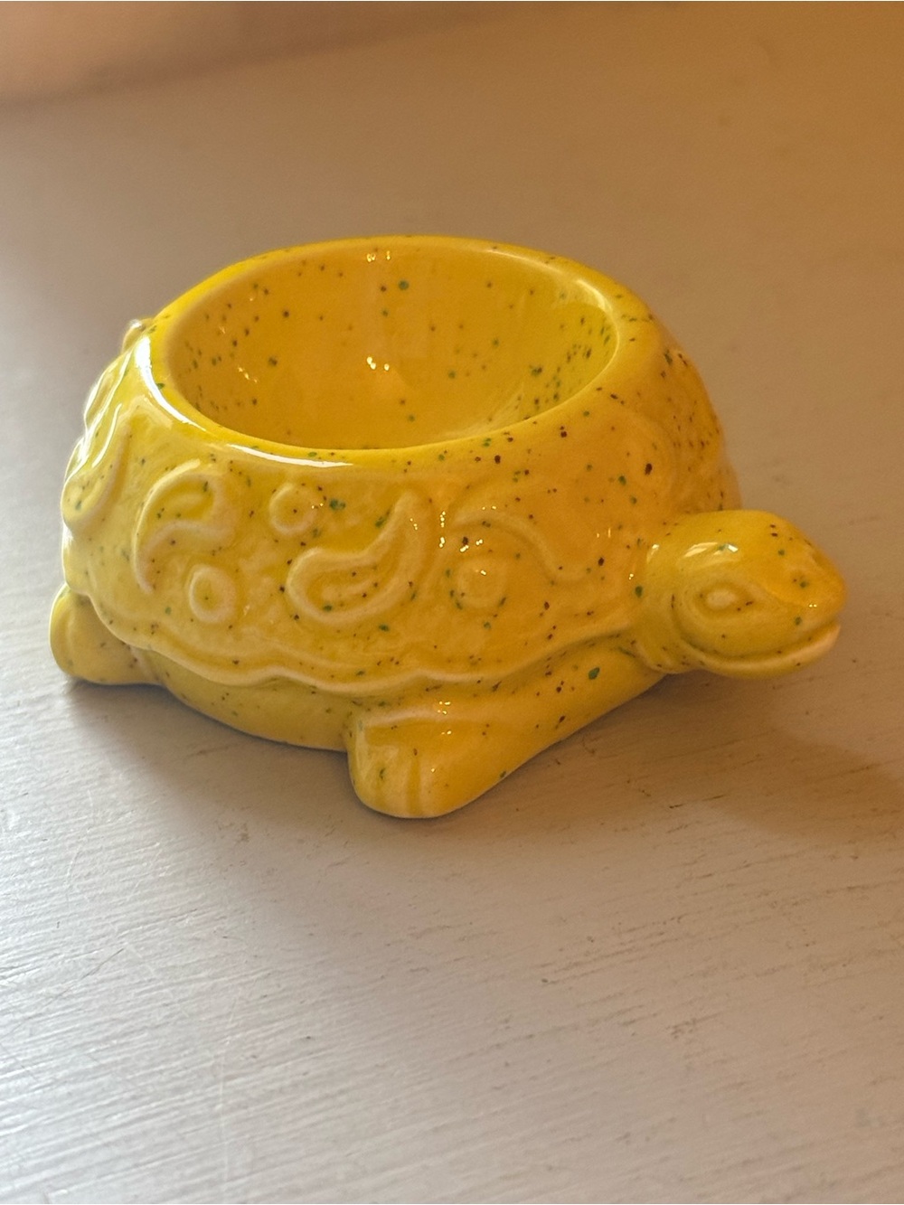 Vintage Retro 1977 Signed Ceramic Turtle Mini Trinket Dish Planter